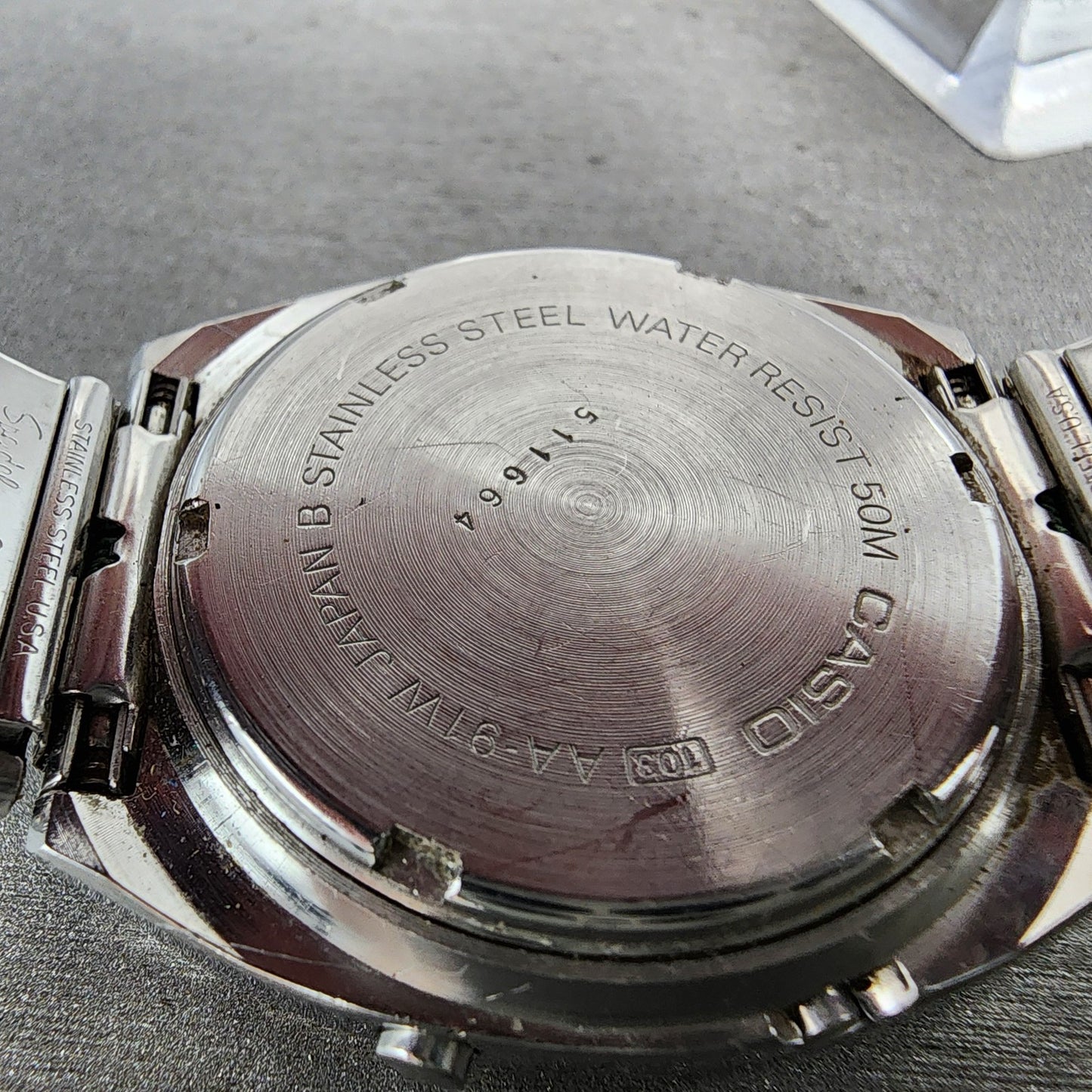 Casio AA91W Watch Men 36mm Digital Blue Silver Tone Alarm Chrono New Battery9