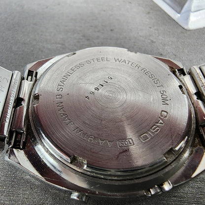 Casio AA91W Watch Men 36mm Digital Blue Silver Tone Alarm Chrono New Battery9