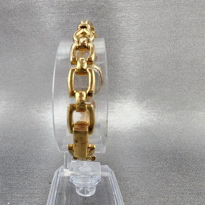 Bucherer Q Watch Women 19mm Red Dial Gold Tone Oval 980.599 New Battery7