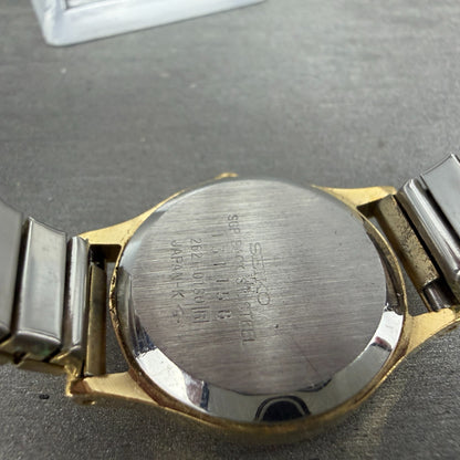 Seiko Watch Women 25mm Silver Dial Gold Tone Round 2621-0130 New Battery Vintage9