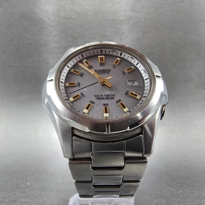 Casio Lineage LIW-101 Watch Men 38mm Gray Dial Steel Date Solar Round Runs JDM4