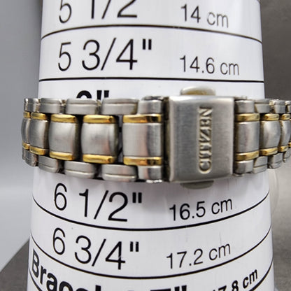 Citizen Watch Women 24mm Cream Dial Two Tone Date Round 1012-S038376 New Battery