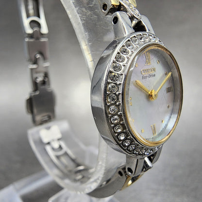 Citizen EcoDrive Watch Women 21mm MOP Dial Two Tone Round B023S011043 Runs3