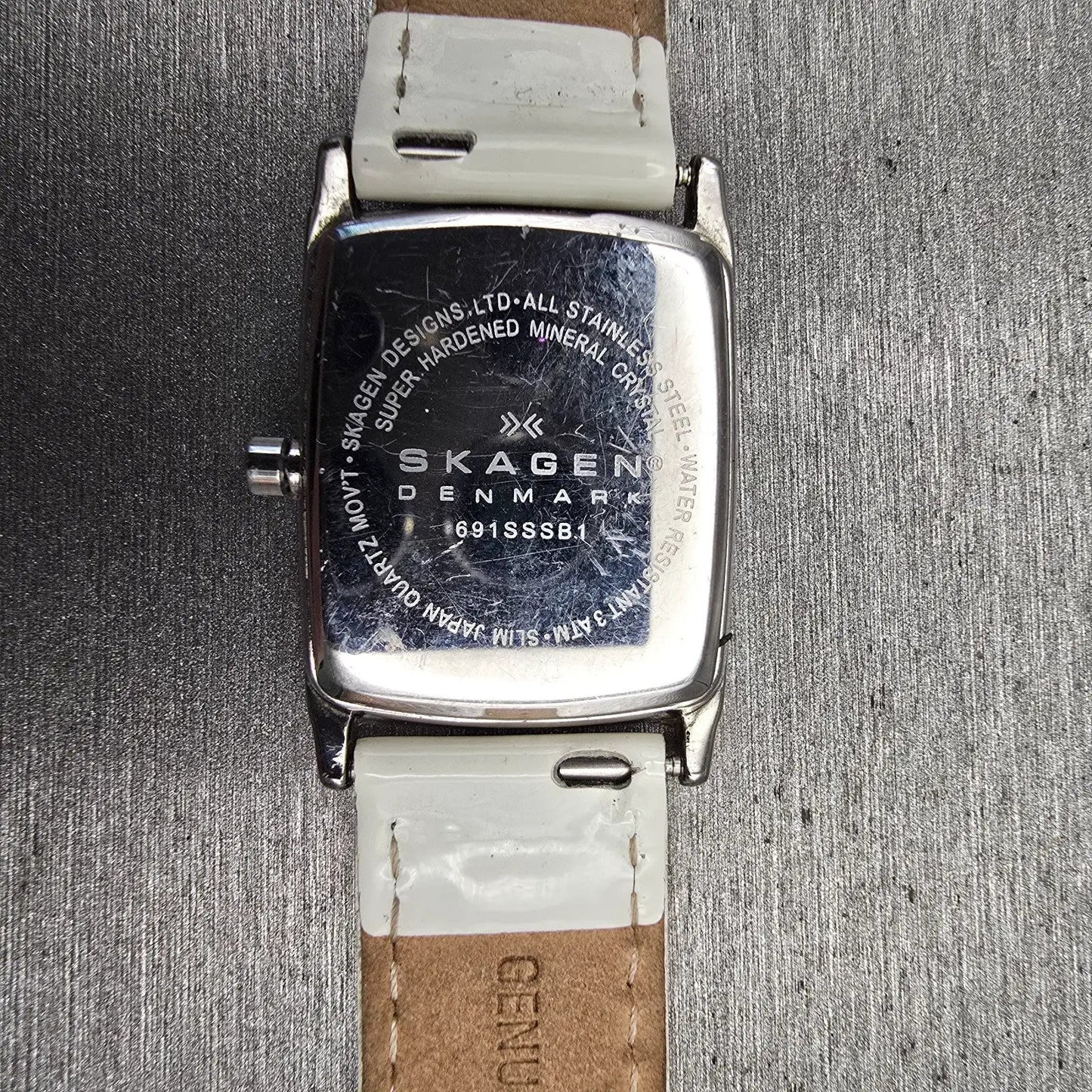 Skagen Denmark Watch Women 24mm Black Dial Silver Tone Rectangle 691SSB1 New Bat10