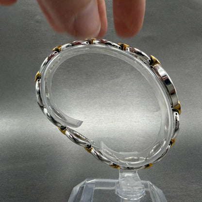 Seiko Watch Women 17mm White Dal Two Tone Oval 2E20-5450 New Battery Vintage8