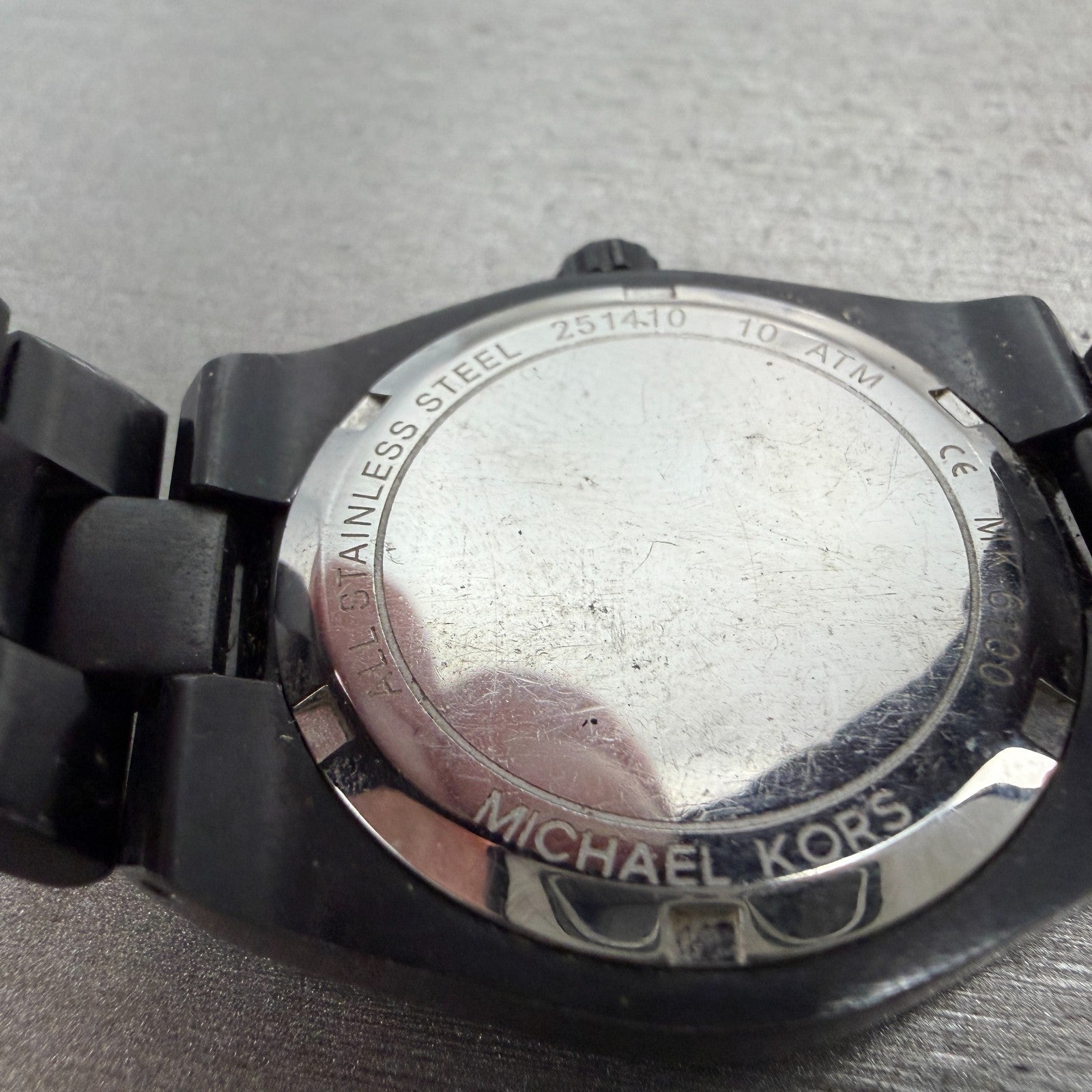 Michael Kors Watch Women 33mm Black Dial Black Tone Round MK-6100 New Battery9