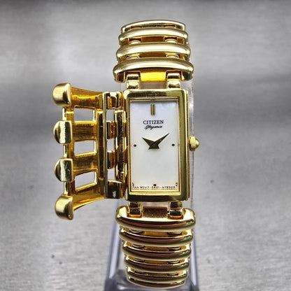 Citizen Elegance Watch Women 14mm MOP Dial Gold Tone 8421-S68971 New Battery0