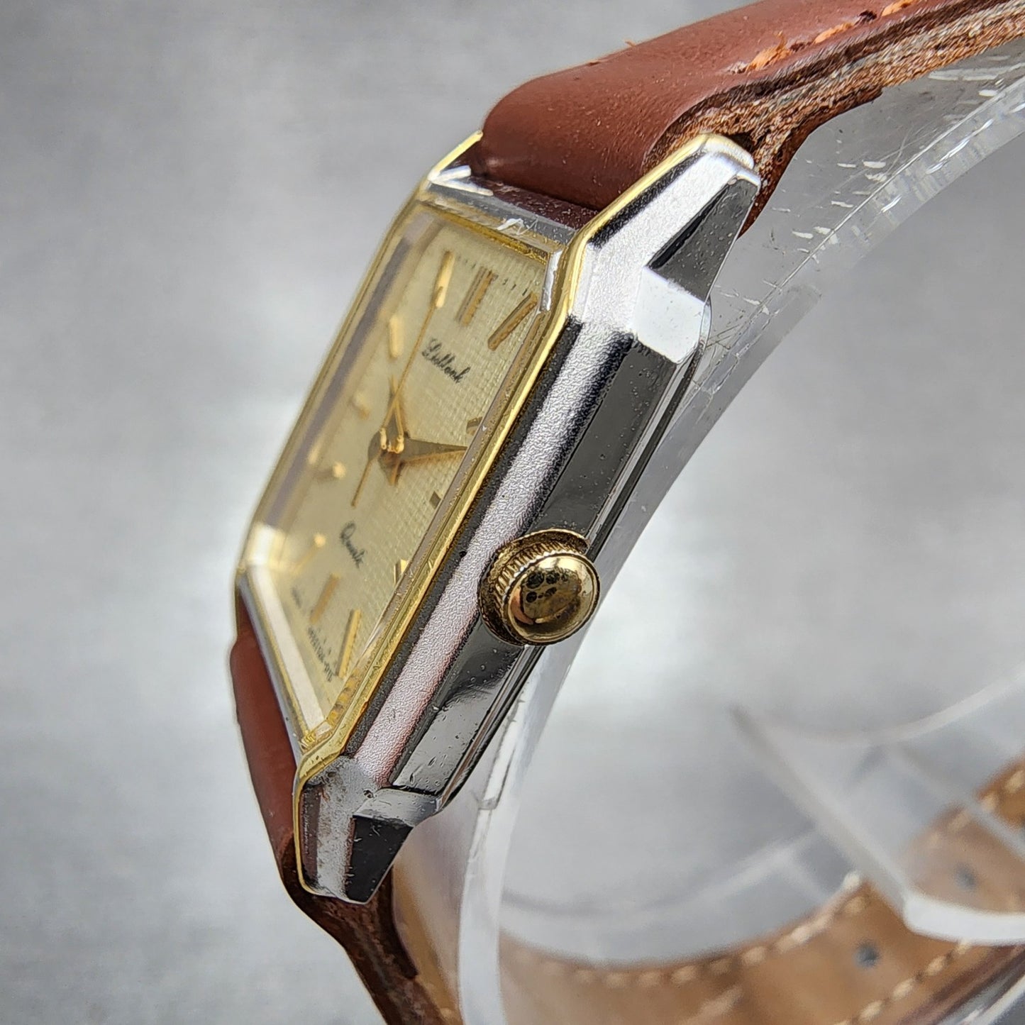 Orient Tank Watch Women 19mm Cream Dial Two Tone Rectangle J6521240 CS New Batt2