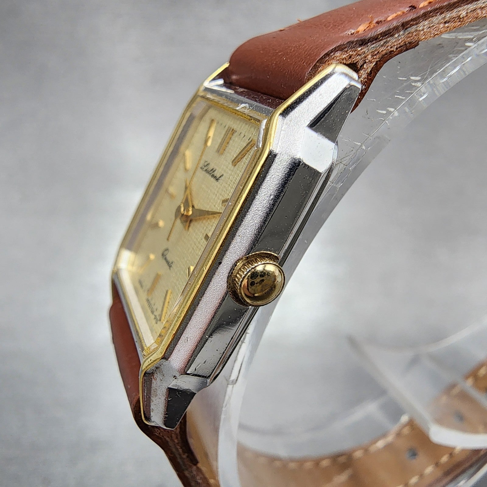 Orient Tank Watch Women 19mm Cream Dial Two Tone Rectangle J6521240 CS New Batt2
