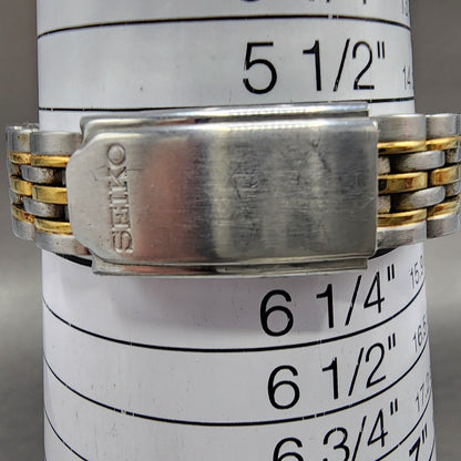 Seiko Watch Women 24mm White Dial Two Tone Date Round 7n826001 New Battery10