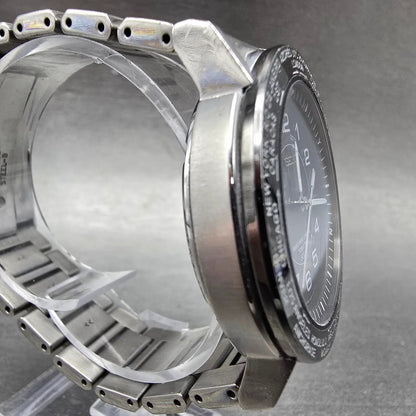 Seiko Solar World Time Watch Men 39mm Black Dial Titanium Date Atomic7B52 PARTS4