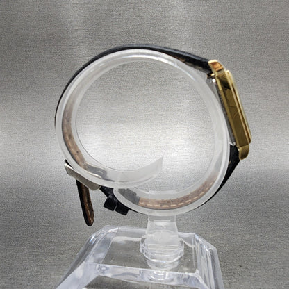 Seiko Solar Tank Watch Women 15mm White Dial Gold Tone Rectangle V1160AA0 Works8