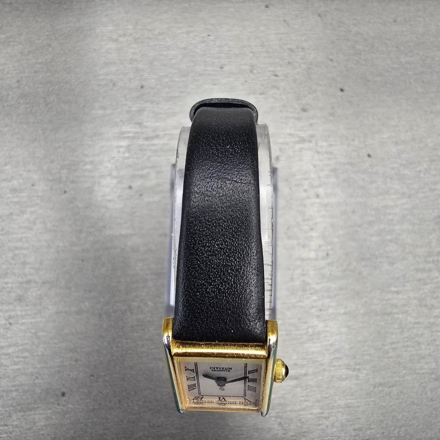 Citizen CQ Watch Women 17mm White Dial Gold Tone Rectangle 3220-945174 New Batt4