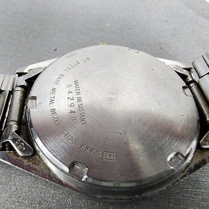 Seiko SQ Watch Men 34mm Silver Dial Two Tone Daydate 5H238a09 New Battery9