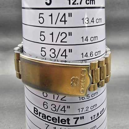 Seiko President Watch Men 35mm Gold Dial Gold Tone Daydate 6923-8080 New Battery9