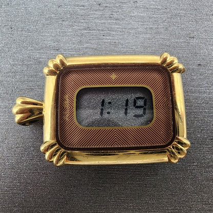 Seiko Alba Pendent Watch Women 20mm Digital Gold Tone Daydate Y4404030 New Batt1