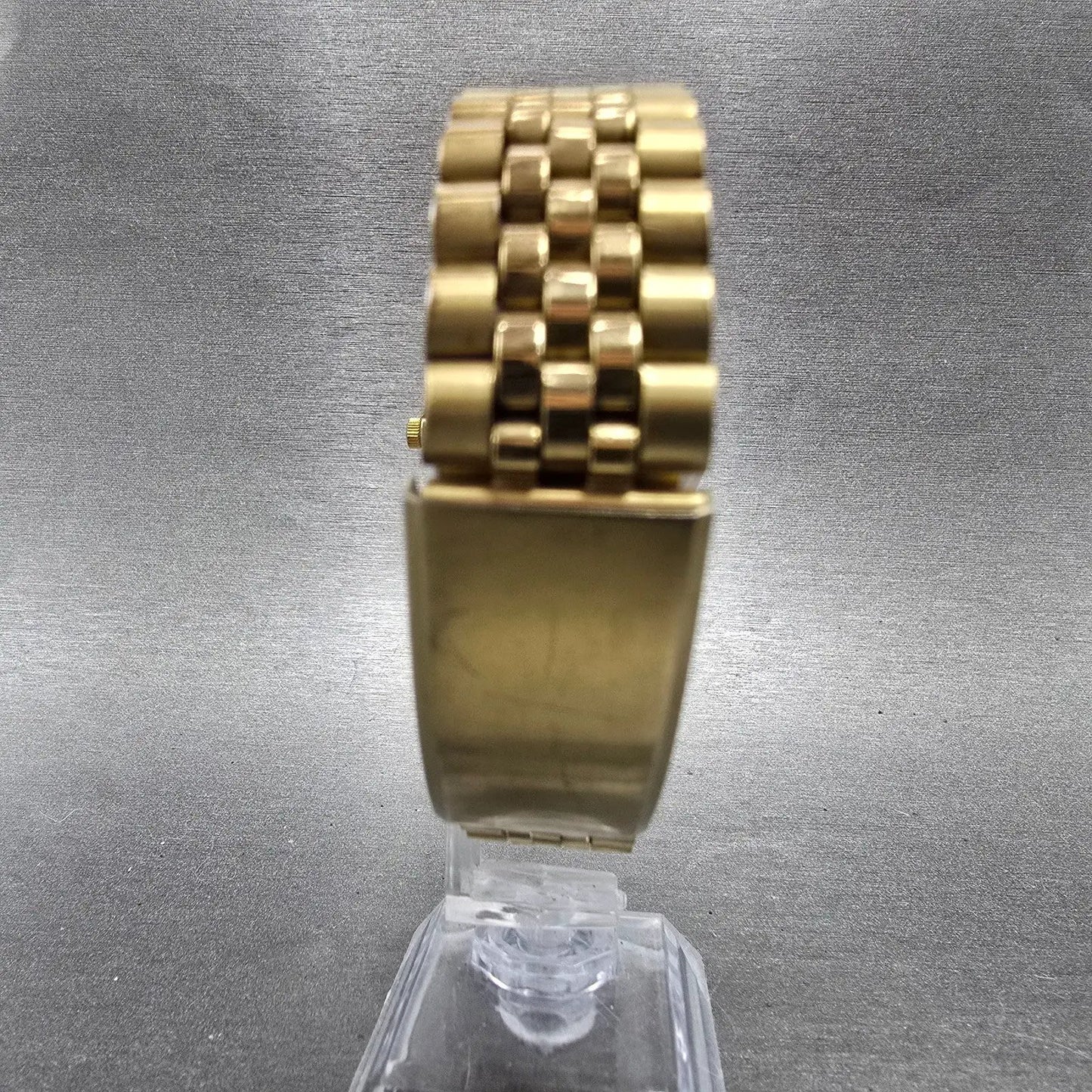 Timex President Watch Men 35mm Chamapgne Dial Gold Tone Daydate READ!!! New Batt8