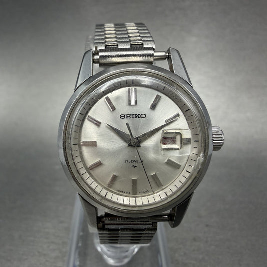 Seiko Watch Women 26mm Silver Dial Silver Tone Date 2118-0230 Manual Runs0
