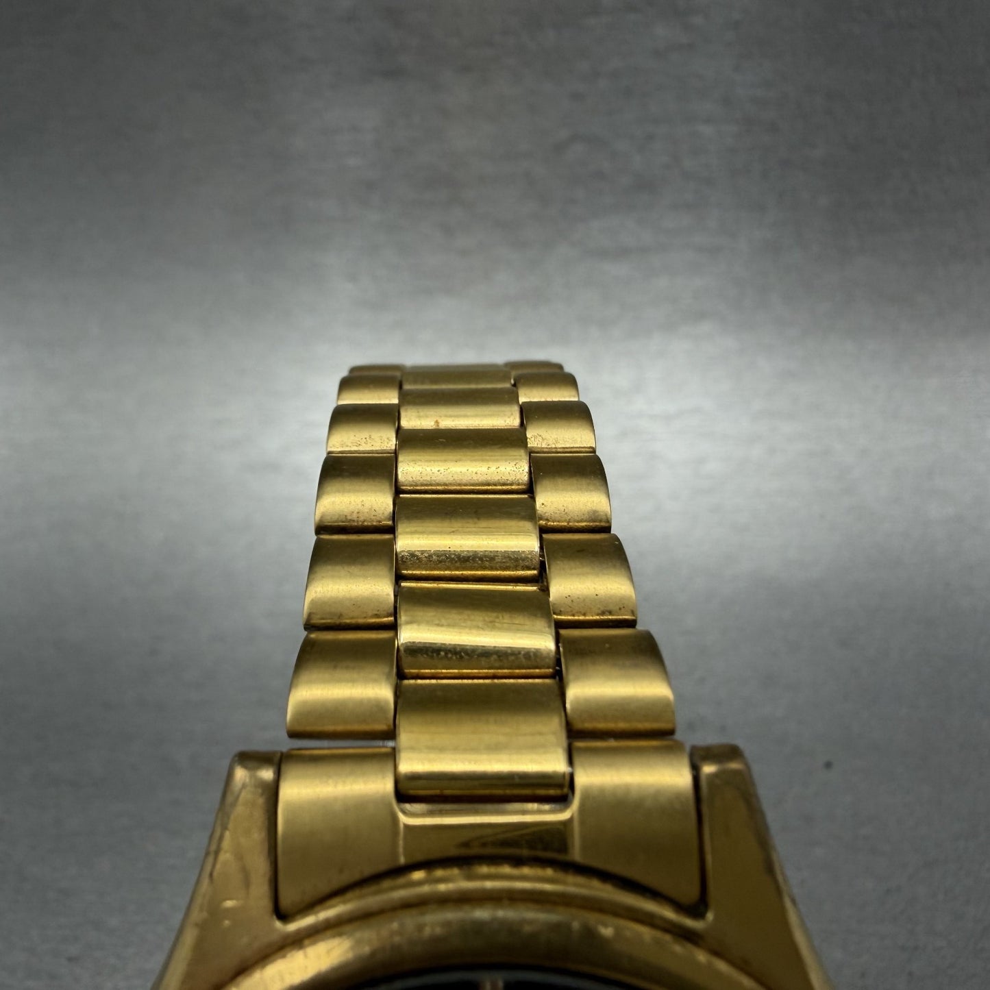 Seiko Watch Men 37mm Black Dial Gold Tone Daydate Round 7N439048 New Battery4