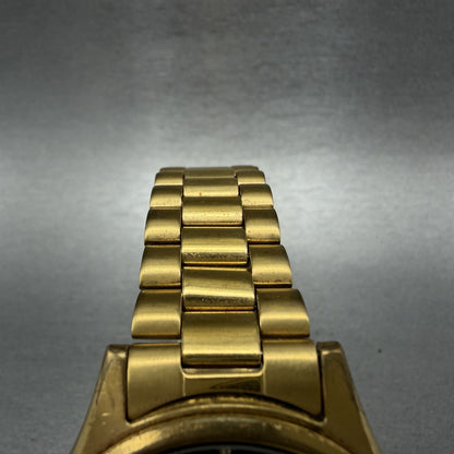 Seiko Watch Men 37mm Black Dial Gold Tone Daydate Round 7N439048 New Battery4