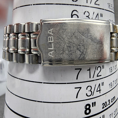 Seiko Alba Carib Watch Men 35mm Black Dial Silver Tone V33F6B20 New Battery10