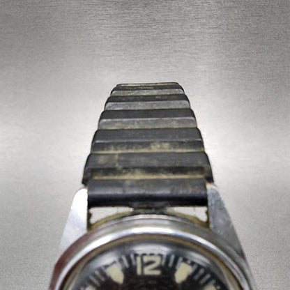 Timex Electric Skin Diver Watch Men 36mm Black Dial Steel Round PARTS5