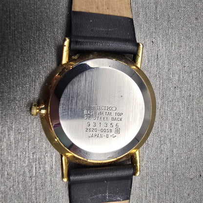 Seiko Watch Men 33mm Brown Dial Gold Tone Round 2620-0059 New Battery Vintage9