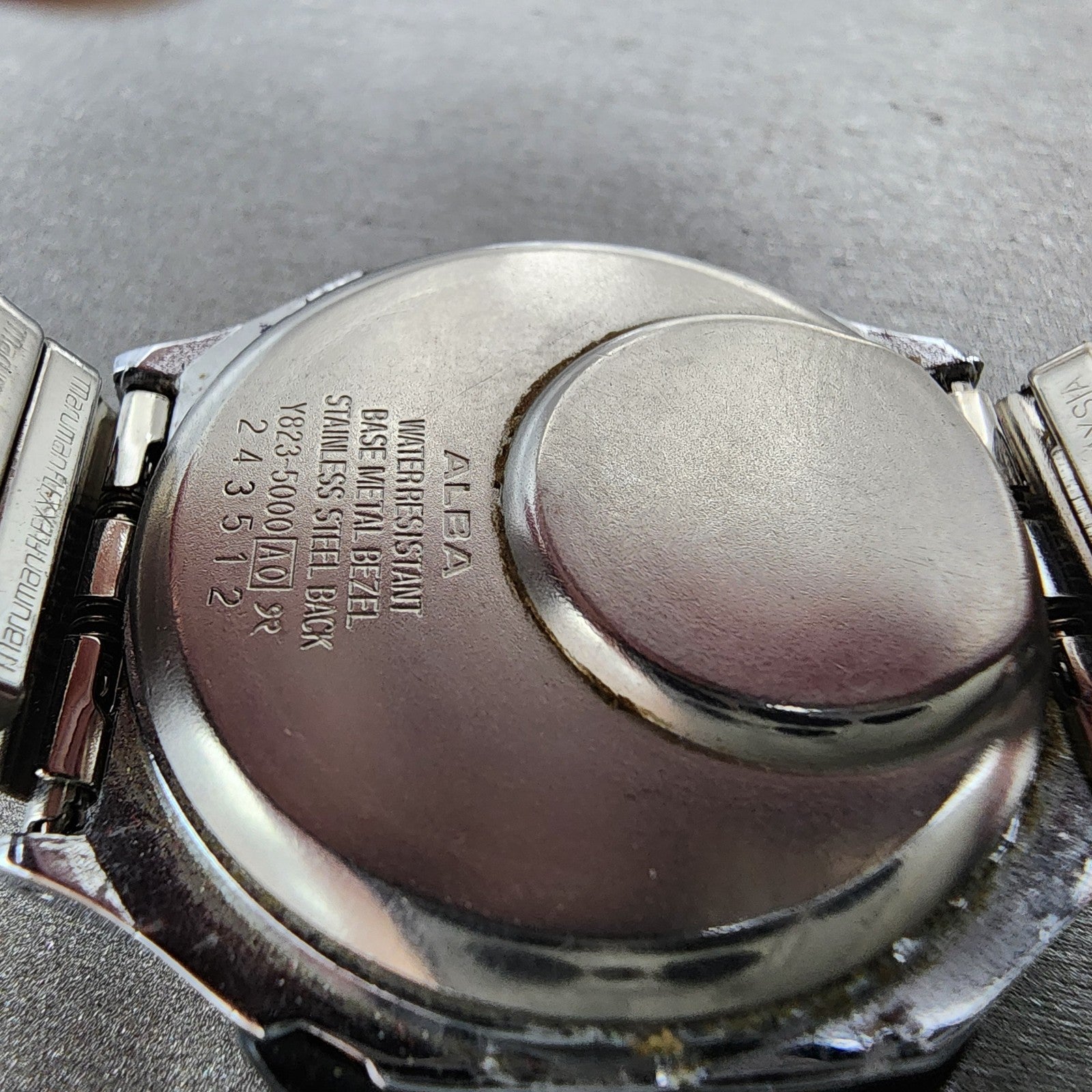 Seiko Alba Digital Watch Men 36mm Silver Tone Alarm Chronograph Y8235000 PARTS10