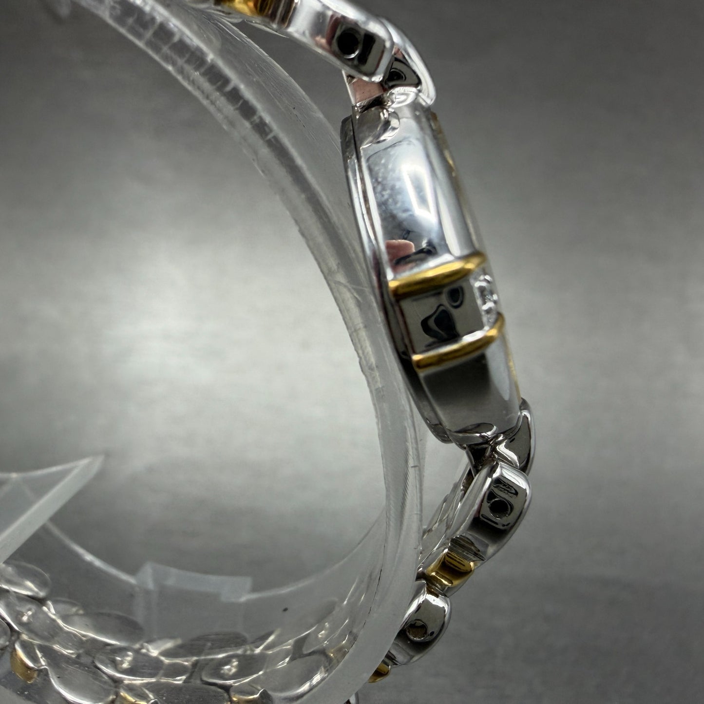 Seiko Exceline Watch Women 19mm White Dial Two Tone Oval 1F20-6B60 New Battery3