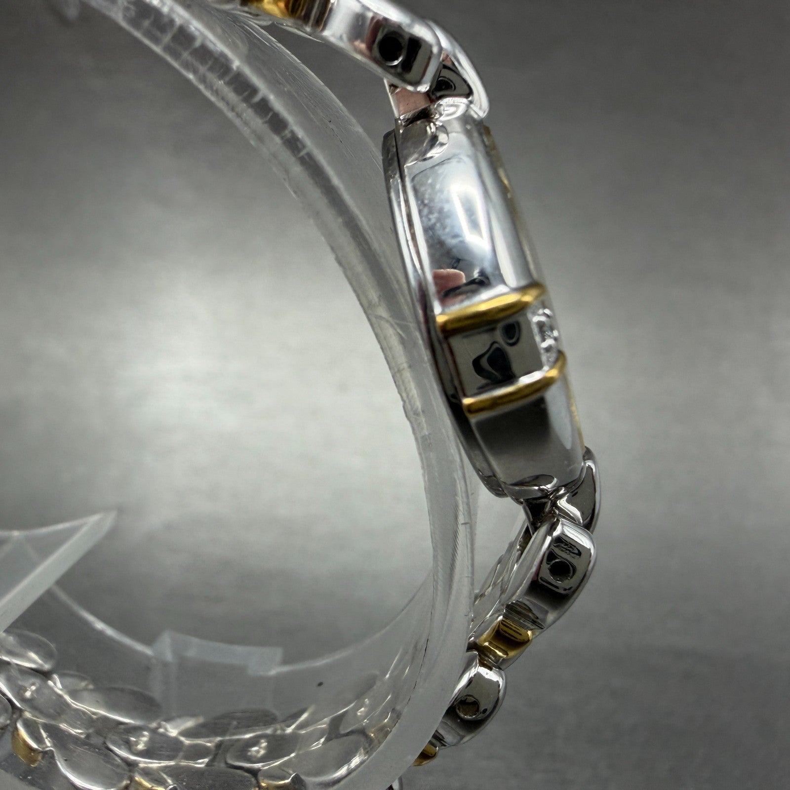 Seiko Exceline Watch Women 19mm White Dial Two Tone Oval 1F20-6B60 New Battery3