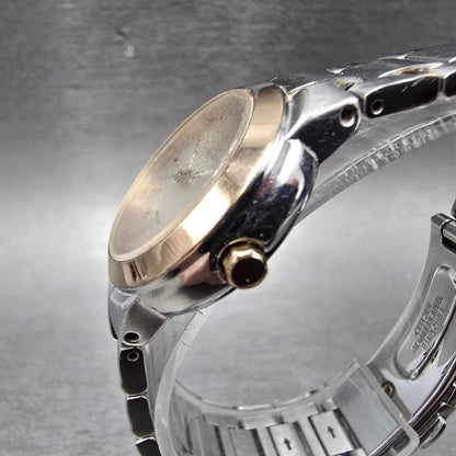 Citizen Eco-Drive Watch Women 26mm MOP Dial Two Tone Date E011-S070082 Works KKJ2