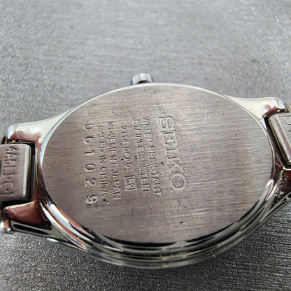 Seiko Solar Watch Women 20mm White Dial Steel Oval V114-0AA0 PARTS
