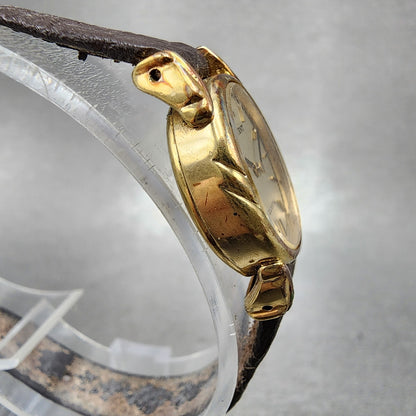 Orient Watch Women 18mm Gold Dial Gold Plated Oval  New Battery Vintage3