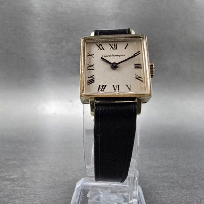 Girard Perreguax Tank Watch Women 17mm White Dial Gold Plated Manual Wind Runs6
