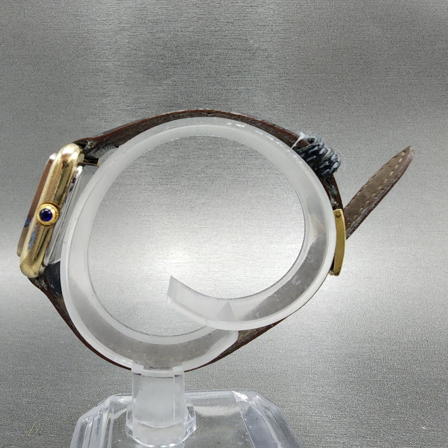 Waltham Oynax Mini Tank Watch Women 23mm Gold Dial Gold Tone Rectangle New Batt