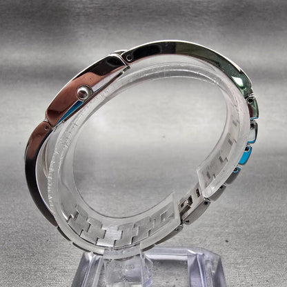 Bulova Watch Women 14mm MOP Dial Silver Tone Gemmed Rectangle 96T63 New Batt6