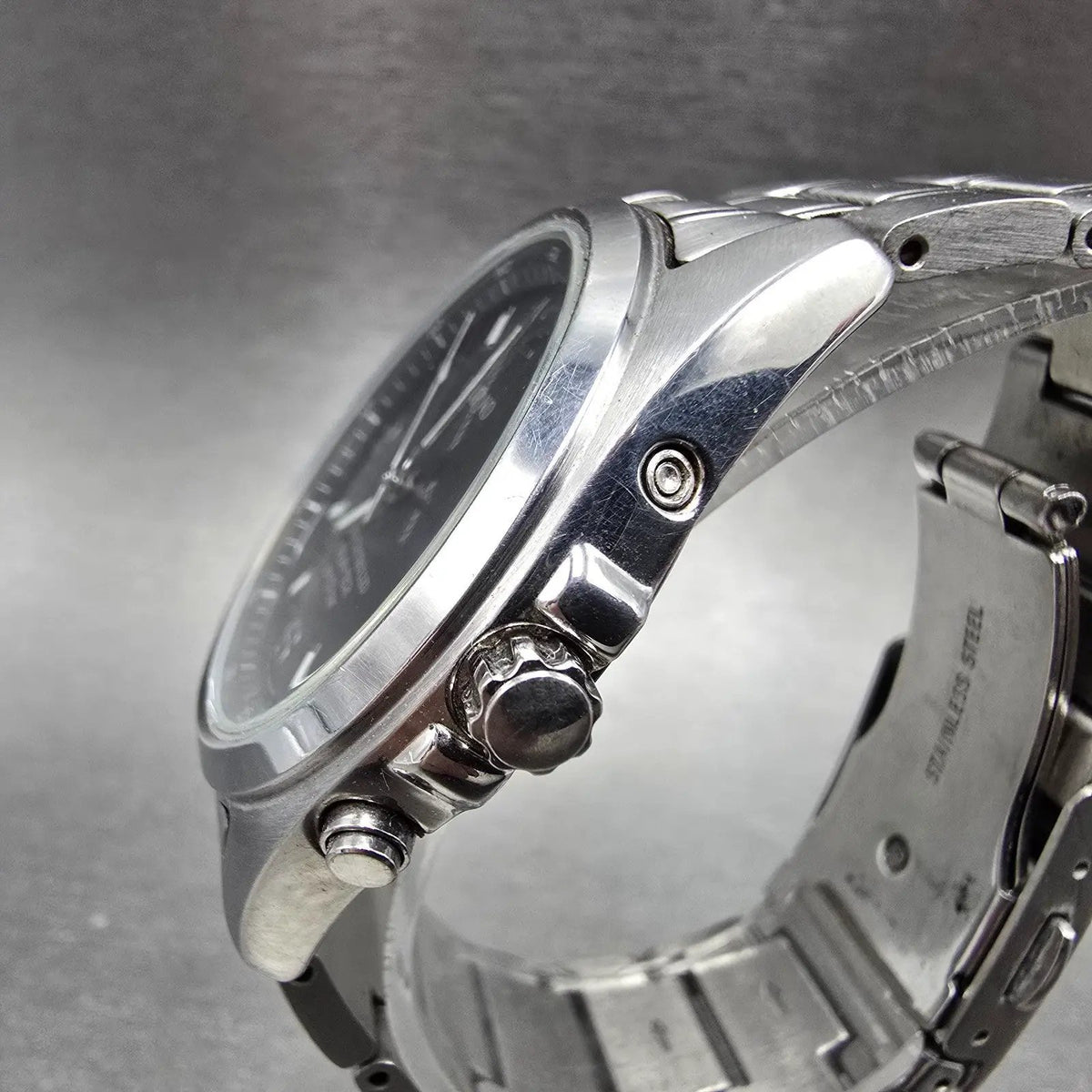 Citizen Reguno Watch Men 38mm Black Dial Steel SolarAtomic H415 Round Runs3