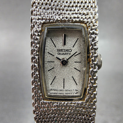 Seiko Tank Watch Women 12mm Silver Dial Silver Tone 13205039 New Battery1