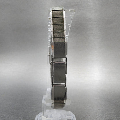 Seiko Tank Watch Women 12mm Silver Dial Silver Tone 2e205029 New Battery8