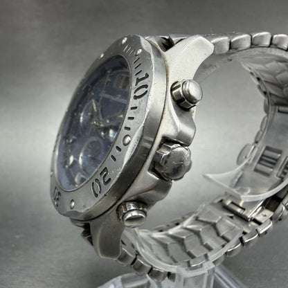 Tommy Bahama Chronograph Watch Men 43mm Blue Dial Steel Big Date TB3013 New Batt2