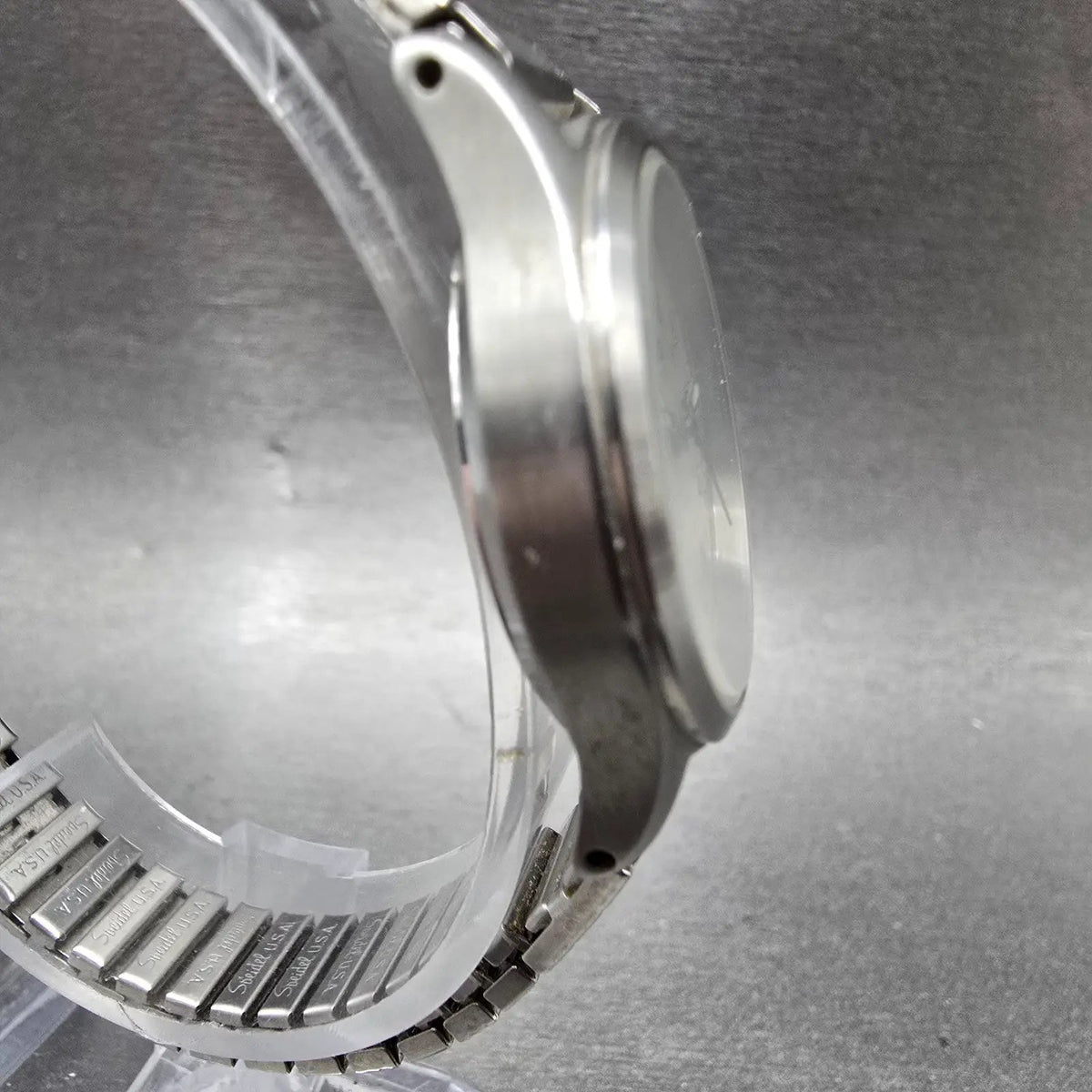 Benrus Watch Women 27mm Gray Dial Steel Date Round Military New Battery3