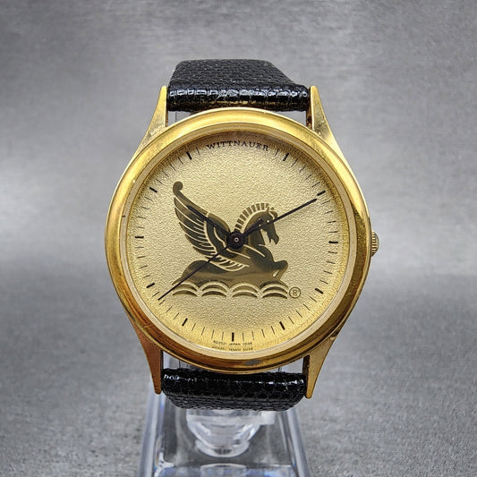 Wittnauer Pegasus Watch Men 33mm Cream Dial Gold Tone Round New Battery0