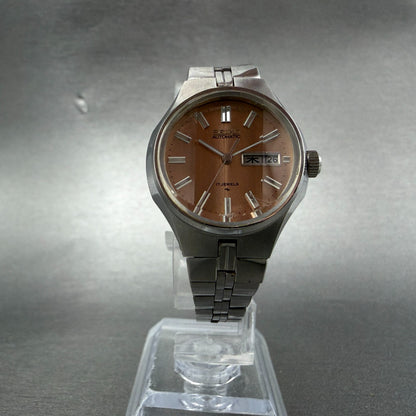Seiko Automatic Watch Women 26mm Rose Dial Silver Tone Daydate 2206-0560 Runs5