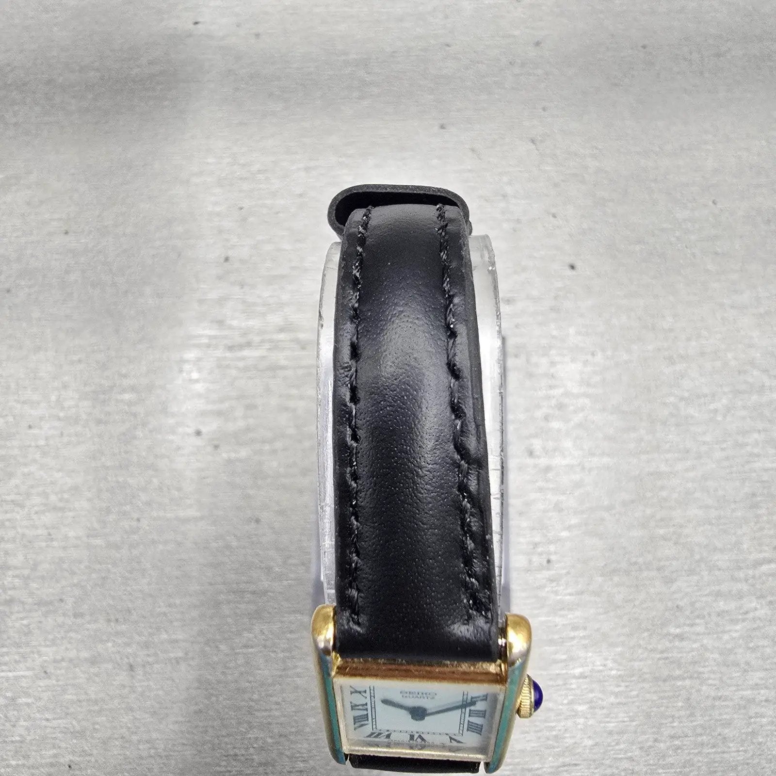 Seiko Tank Watch Women 17mm White Dial Gold Tone Rectangle 1400-5039 New Battery4