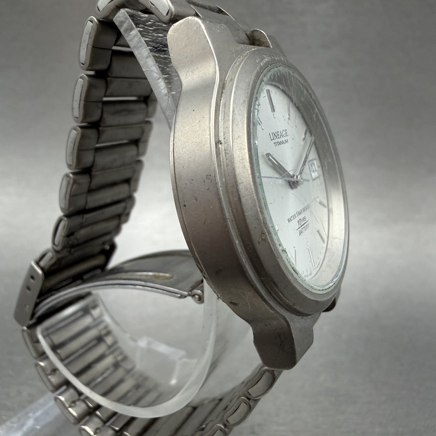 Casio Lineage Watch Men 35mm Silver Dial Titanium Date LIN150 New Battery3