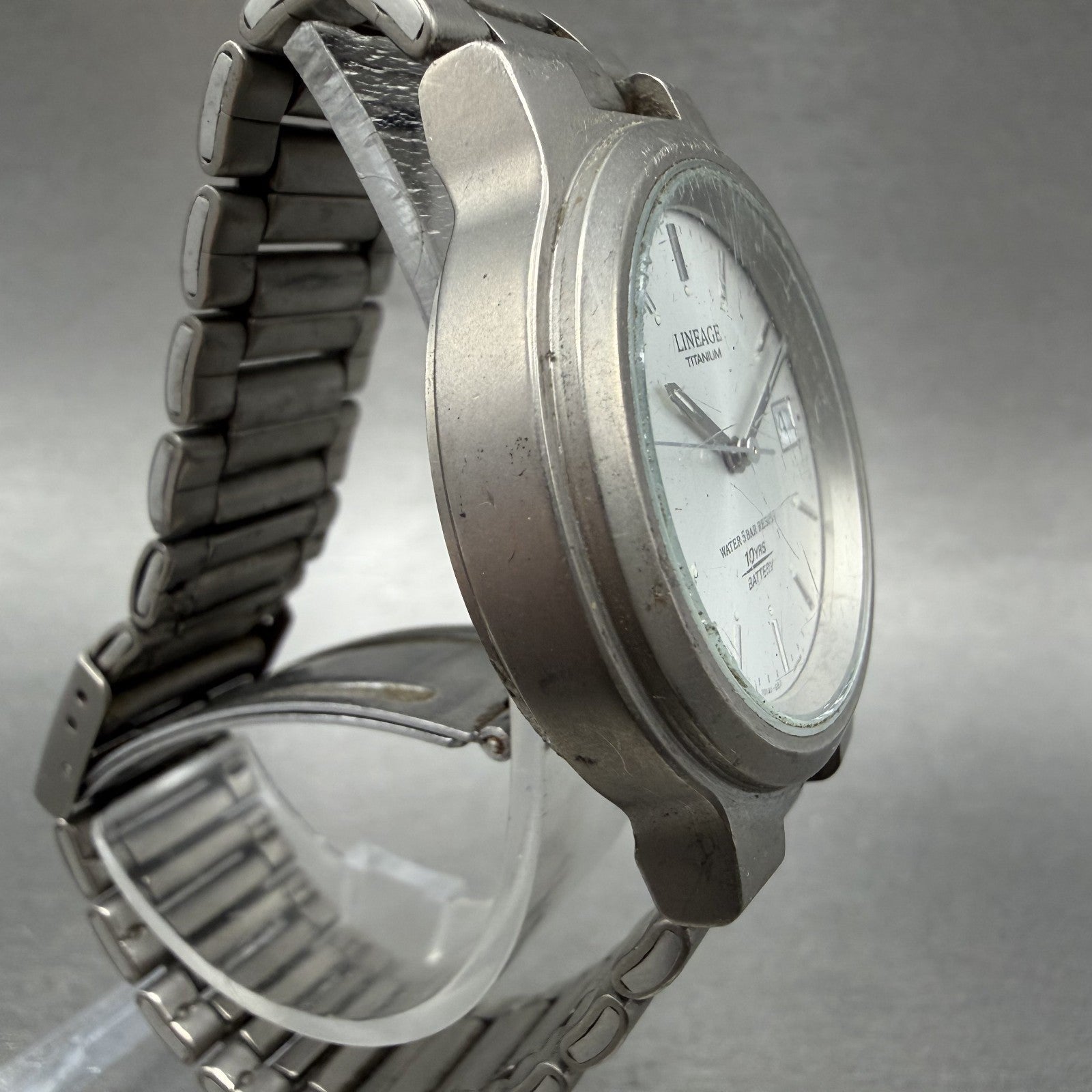 Casio Lineage Watch Men 35mm Silver Dial Titanium Date LIN150 New Battery3