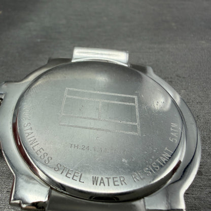 Tommy Hilfiger Watch Men 43mm Silver Dial Steel Date Round New Battery6
