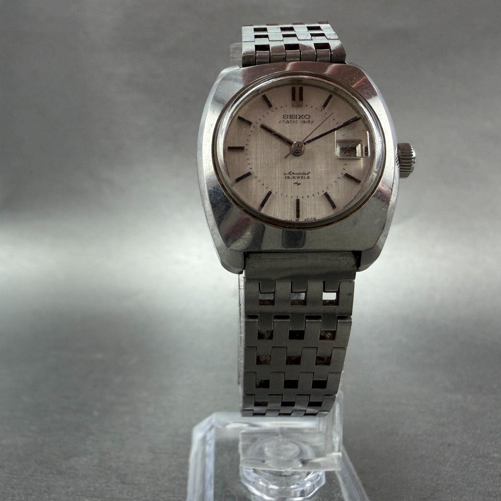 Seiko Matic Lady Special Watch Women 25mm Silver Dial Steel Date 2565-0010 PARTS6