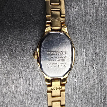 Seiko Watch Women 17mm Gold Dial Gold Tone Oval 1N01-0CS0 New Battery Vintage10