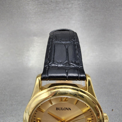 Bulova Watch Women 30mm Champagne Dial Gold Tone 97V25 New Battery4